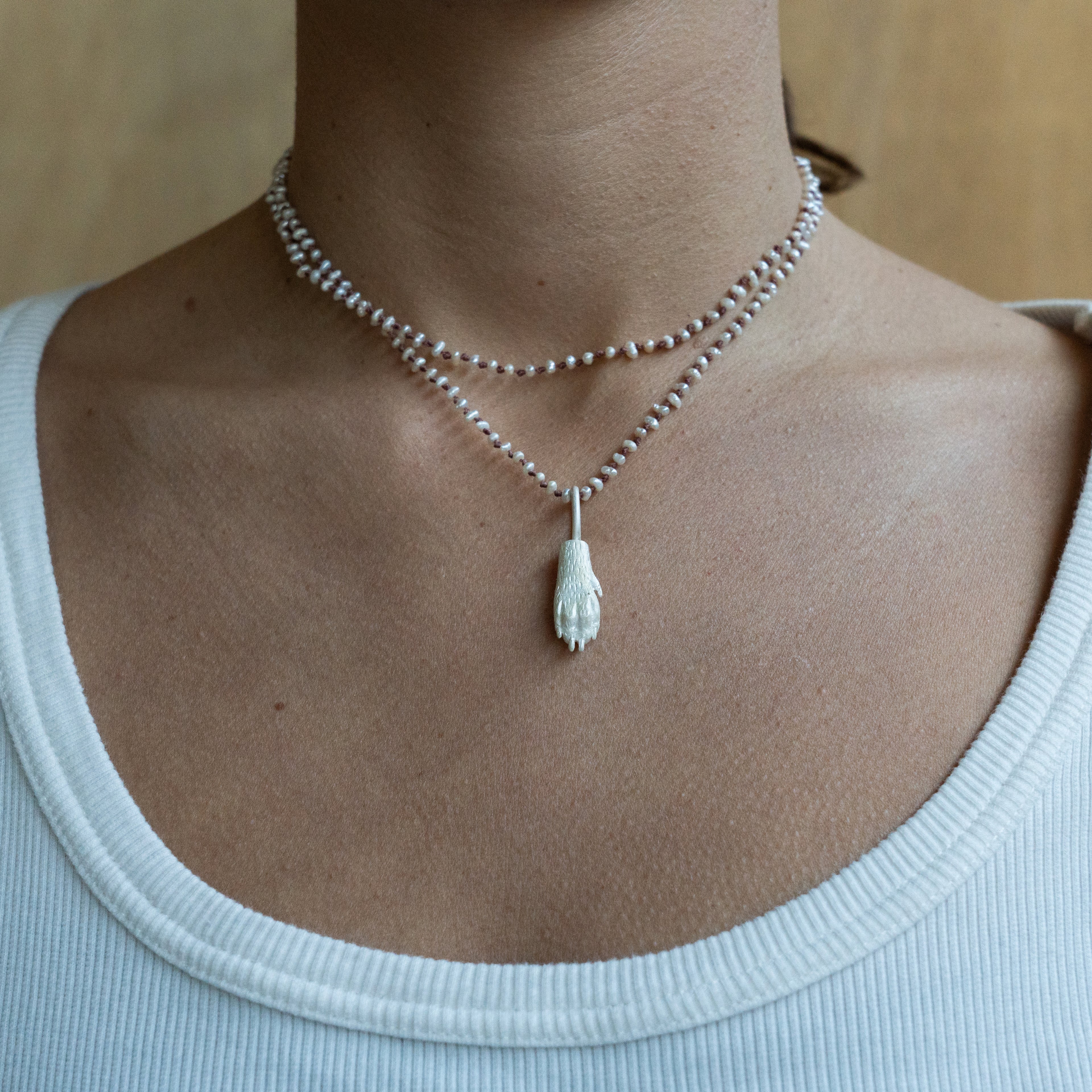 Long Pearl Necklace "Patita"