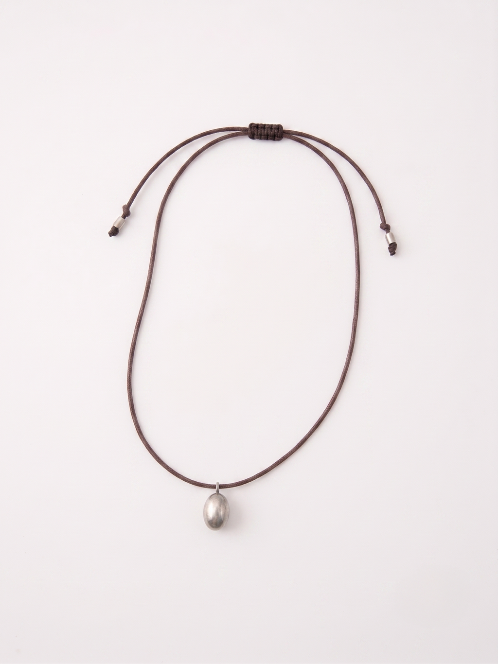Silver "Huevito" String Necklace