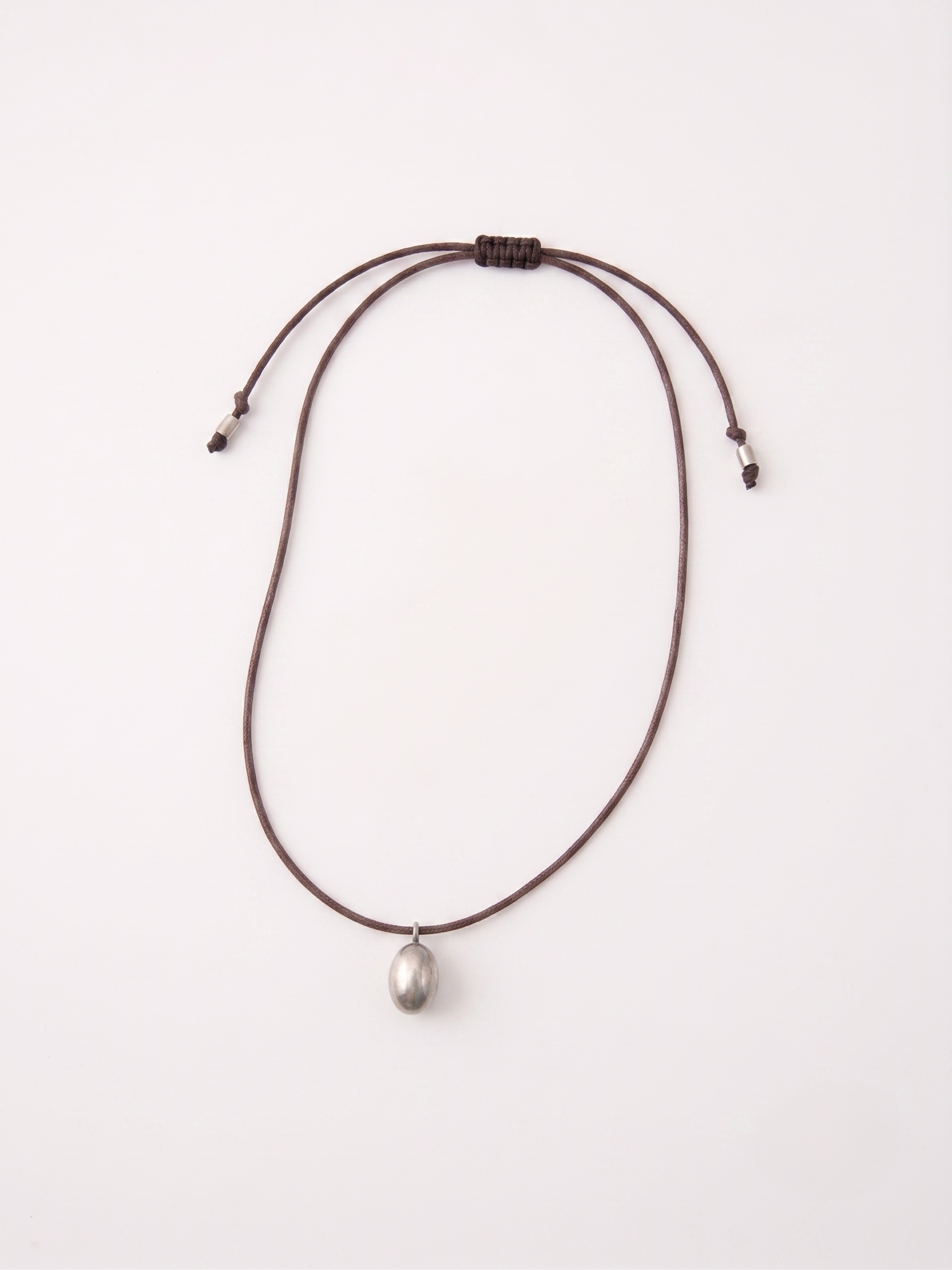 Silver "Huevito" String Necklace