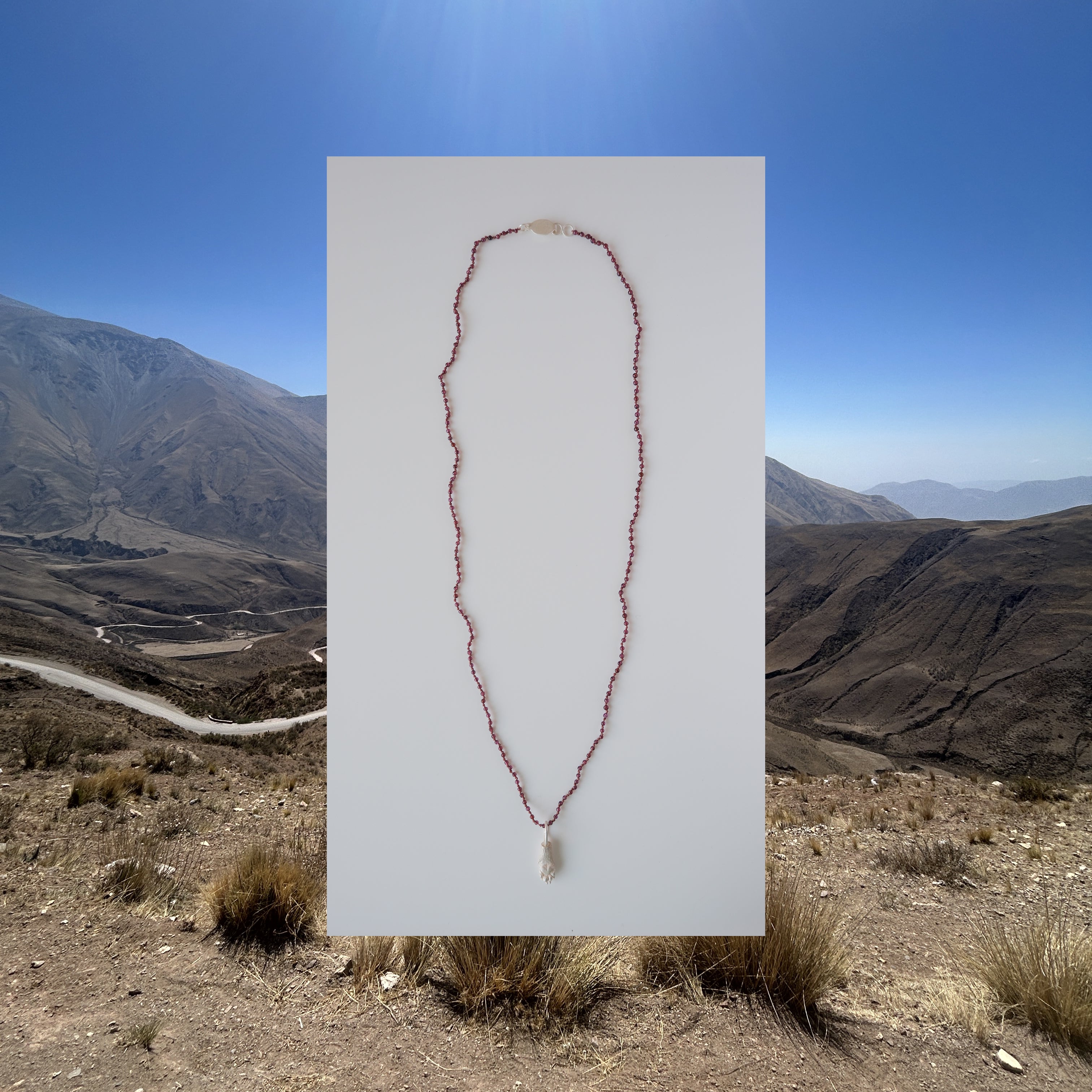 Long Garnet Necklace "Patita"